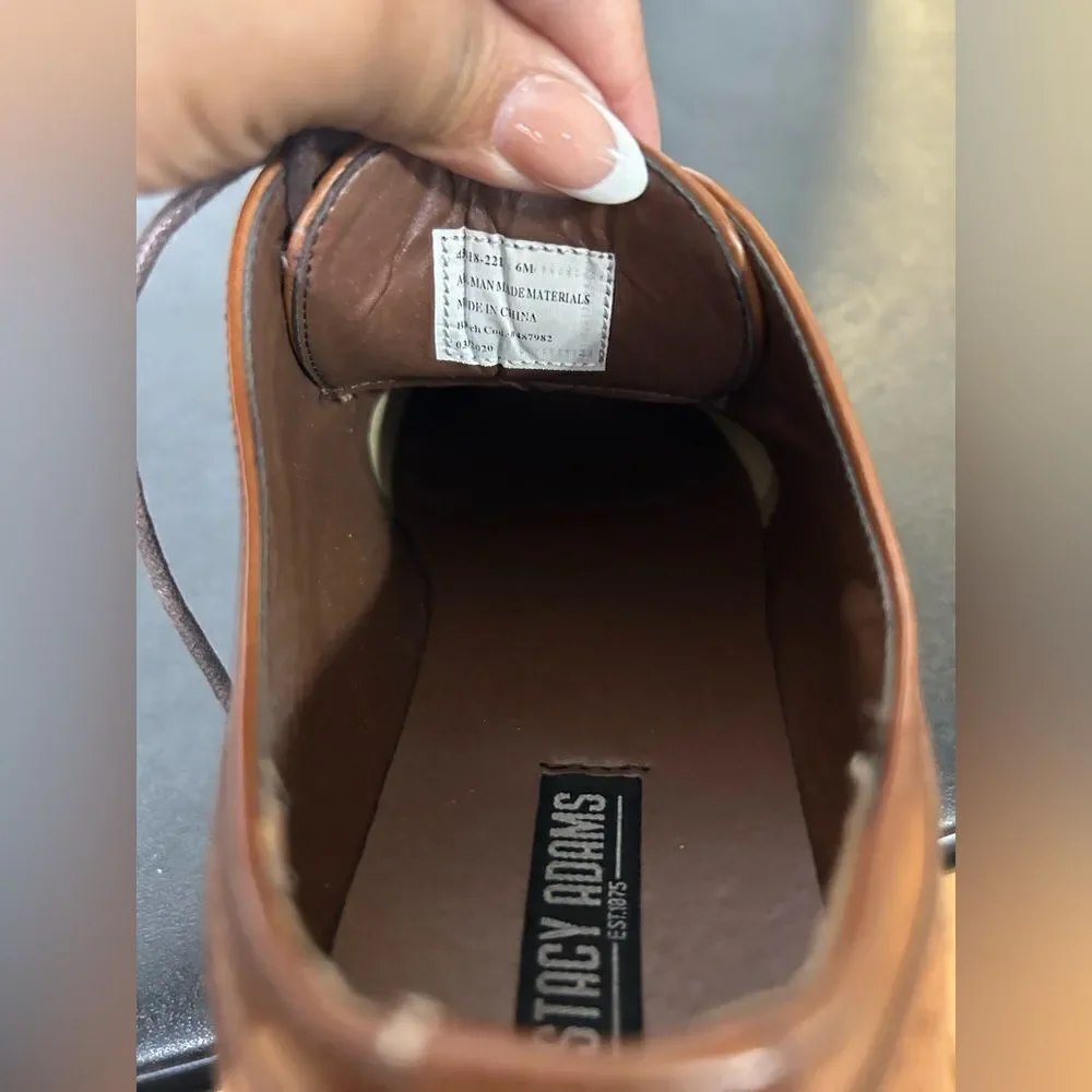 Stacy Adams Cognac Leather Shoes Boys Size 6